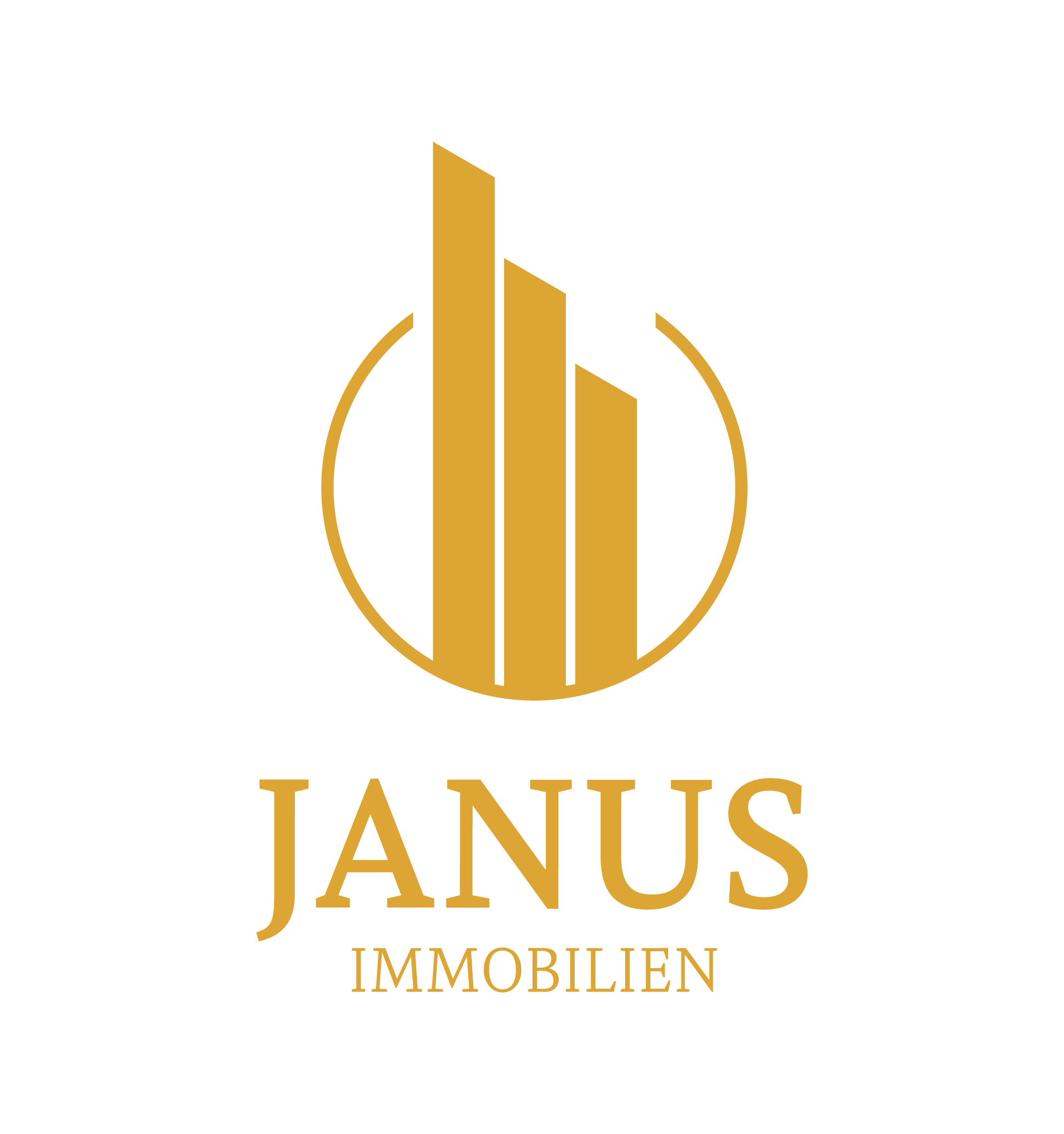 Logo Janus Immobilien GmbH Herford, goldfarben, ohne Hintergrund